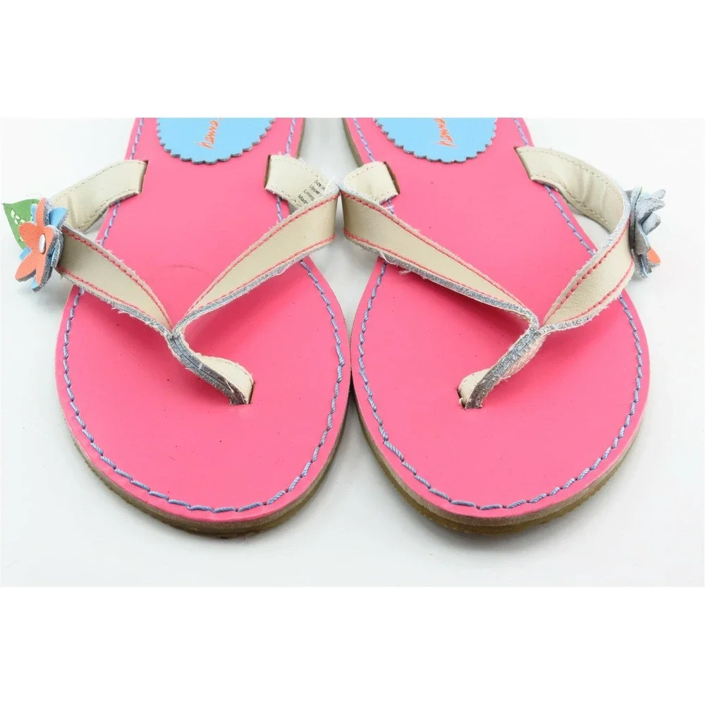 Hanna Andersson Girls Flip Flops Size‎ 34 Pink Leather Sandals Casual